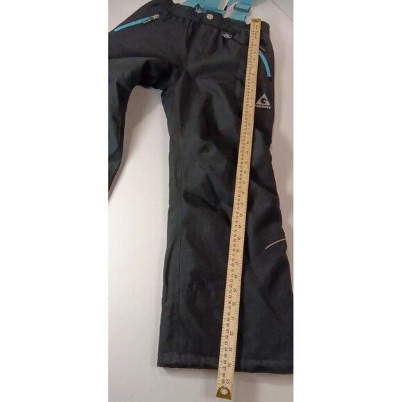 BOYS GERRY BLACK BLUE SNOW SKI SNOWBOARD PANTS BIBS OVERALLS SUSPENDERS M 10 12 - Picture 9 of 11
